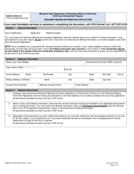 Form DOC.221.60 Resubmit Missing Information Application - Child Care Scholarship Program - Maryland, Page 2