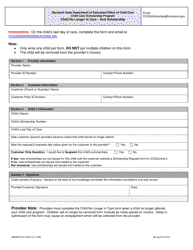 Document preview: Form DOC.231.15PE Child No Longer in Care - End Scholarship - Child Care Scholarship Program - Maryland