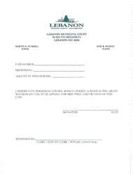 Document preview: Bond Permission - City of Lebanon, Ohio