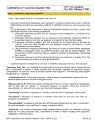 Hazardous Duty Pay Analysis Request Form - Delaware, Page 4