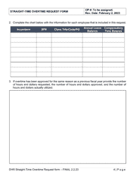 Straight-Time Overtime (Sto) for Flsa Exempt Employees Request Form - Delaware, Page 4