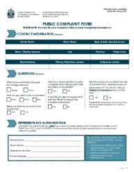 Public Complaint Form - Canada, Page 2