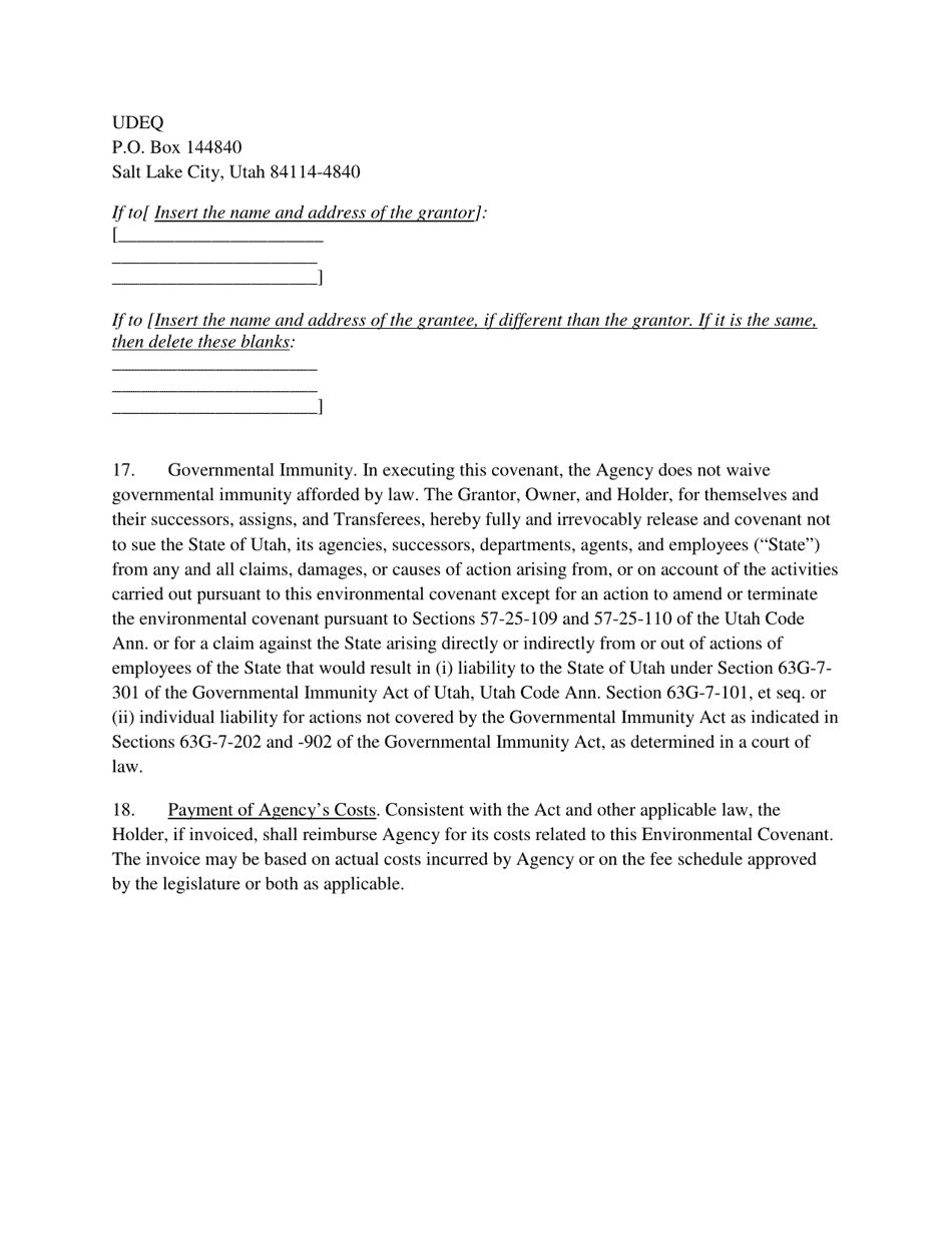 Environmental Covenant - Utah, Page 5