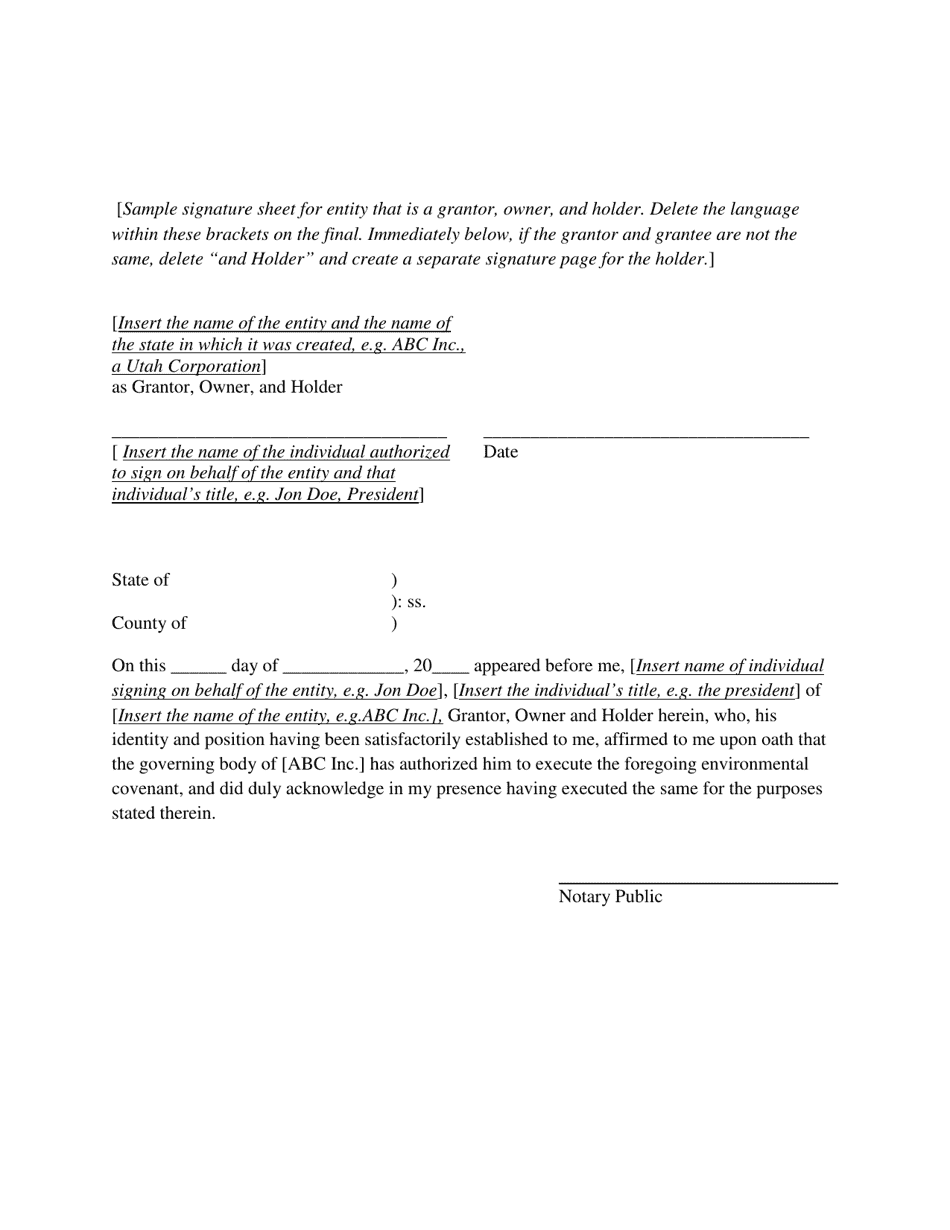 Environmental Covenant - Utah, Page 7