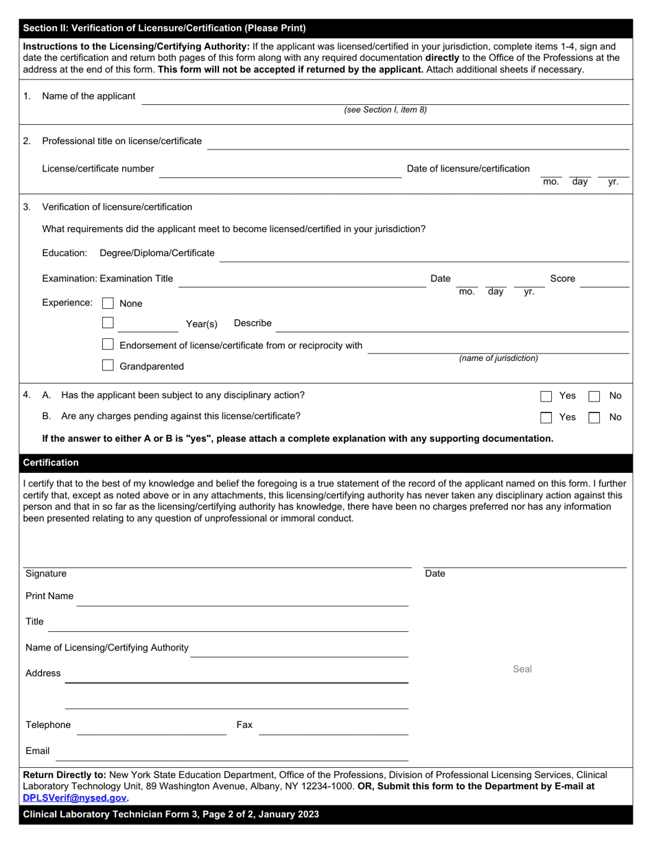 Clinical Laboratory Technician Form 3 - Fill Out, Sign Online and ...