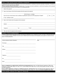 Clinical Laboratory Technician Form 5 Application for Limited Permit - New York, Page 2