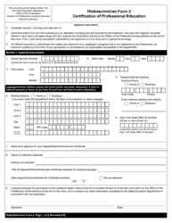 Histotechnician Form 2 Certification of Professional Education - New York, Page 3