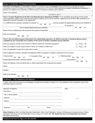 Histotechnician Form 2 Certification of Professional Education - New York, Page 4