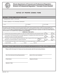 Document preview: Form IL486-2359 Notice of Proper Zoning Form - Illinois