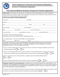 Form IL-486-2466 International Medical Graduate Temporary Practice Application - Illinois