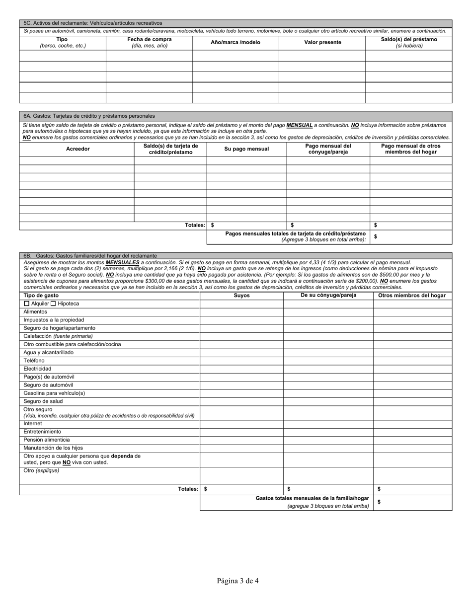 State Formulario 57026 Solicitud De Exencion De Sobrepago - Indiana (Spanish), Page 3