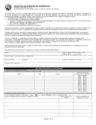 Document preview: State Formulario 57026 Solicitud De Exencion De Sobrepago - Indiana (Spanish)