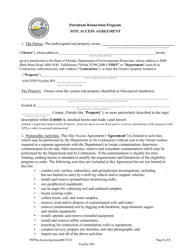 Document preview: Site Access Agreement - Petroleum Restoration Program - Florida