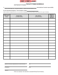 Document preview: DEP Form 62-761.900(3) Facility/Tank Schedule - Florida