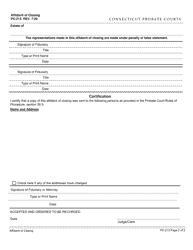 Form PC-213 Affidavit of Closing - Connecticut, Page 2