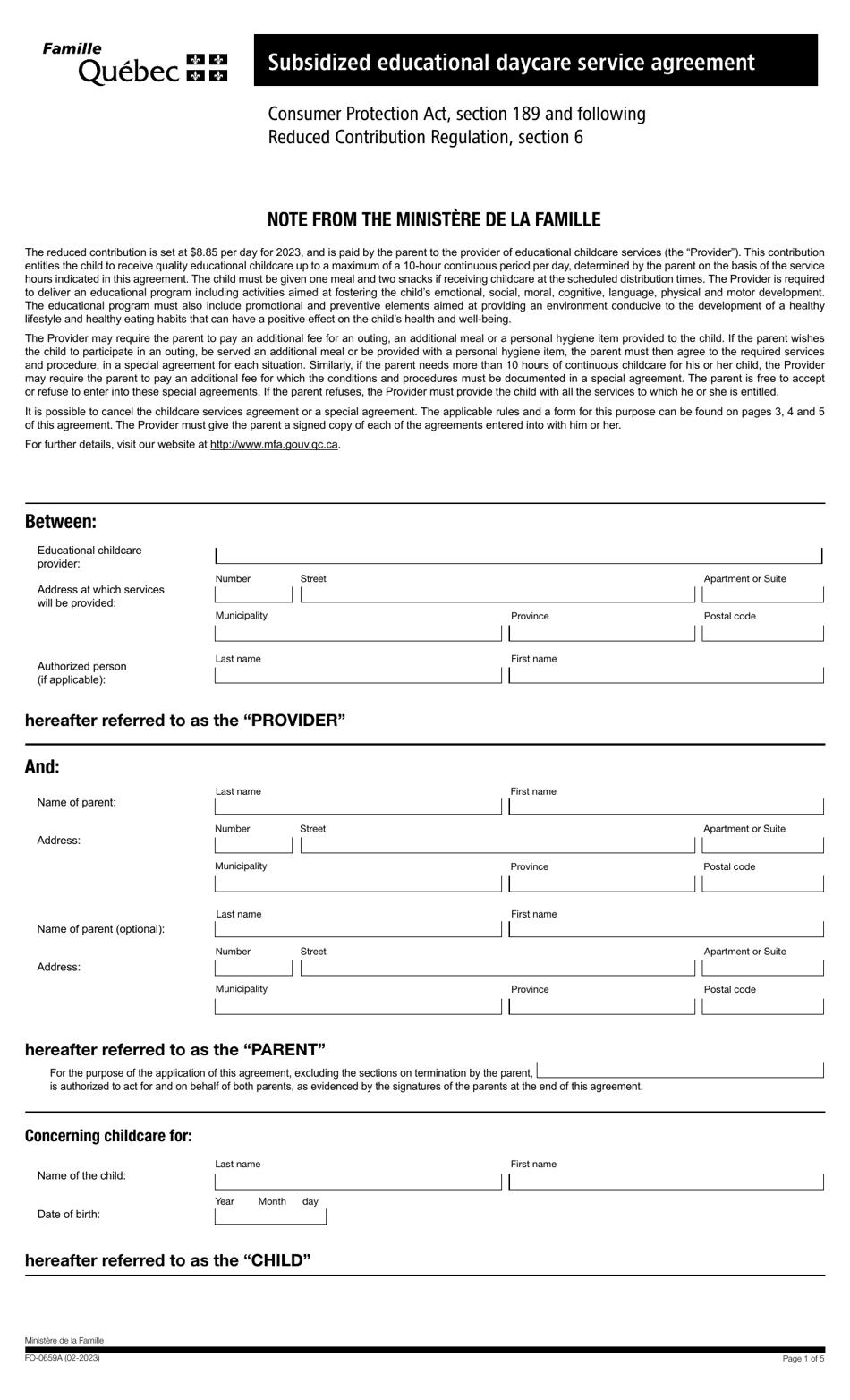 Form FO0659A Download Fillable PDF or Fill Online Subsidized