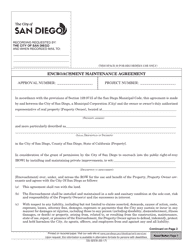 Document preview: Form DS-3237B Encroachment Maintenance Agreement - City of San Diego, California