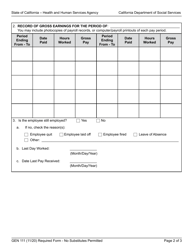 Form GEN111 Employer Statement Form - California, Page 2