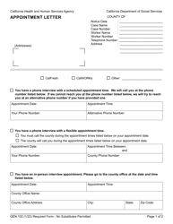 Form GEN102 Appointment Letter - California
