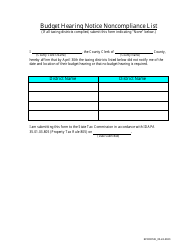 Document preview: Form EFO00126 Budget Hearing Notice Noncompliance List - Idaho
