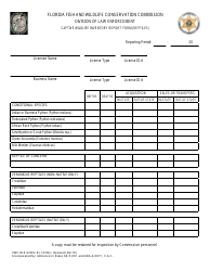 FWC Form DLE620IV-R Captive Wildlife Inventory Report Form (Reptiles) - Florida, Page 2