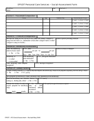 Epsdt Personal Care Services - Social Assessment Form - Louisiana