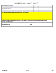 Fqhc Services Facility Survey - Louisiana, Page 3