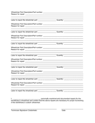 Repair Form for Custom Wheelchairs - Louisiana, Page 2