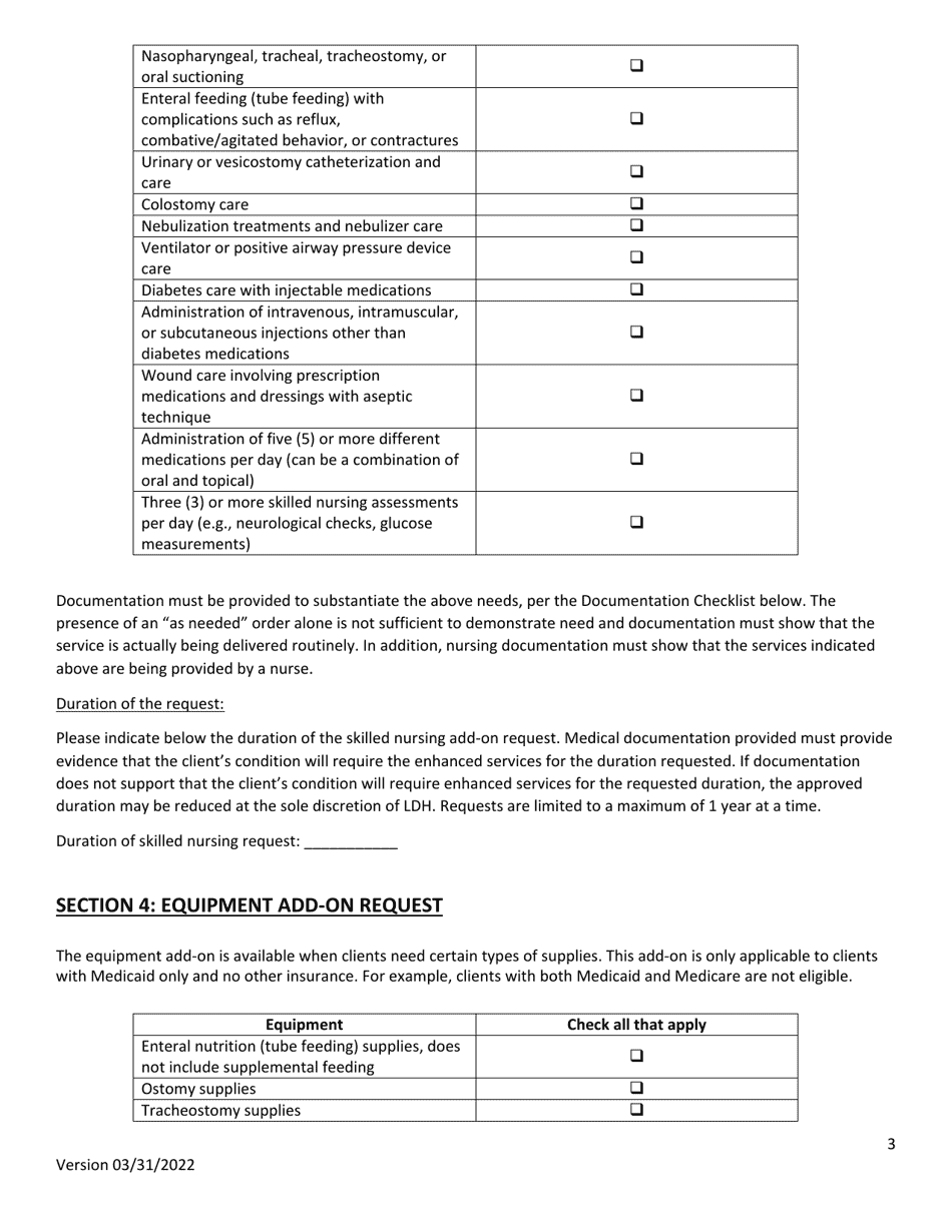 Complex Care Request Form - Louisiana, Page 3
