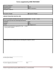 BHSF-PHB Form 1 Pediatric Hospital Bed Evaluation - Louisiana, Page 2