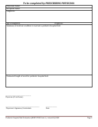 BHSF-PHB Form 1 Pediatric Hospital Bed Evaluation - Louisiana, Page 3