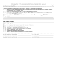 Psychiatric Unit Admission/Extension Criteria for Adults - Louisiana, Page 3
