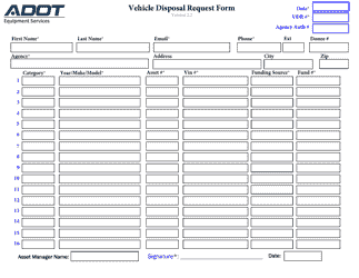 Vehicle Disposal Request Form - Arizona, Page 2