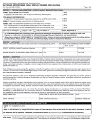 DOT Form ODA0002 Outdoor Advertising (Oda) Display Permit Application - California, Page 2