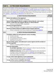 Continuing Education Provider Checklist - California, Page 2