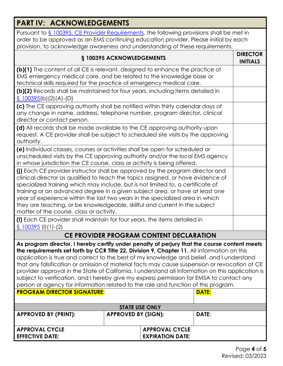Continuing Education Provider Checklist - California, Page 4