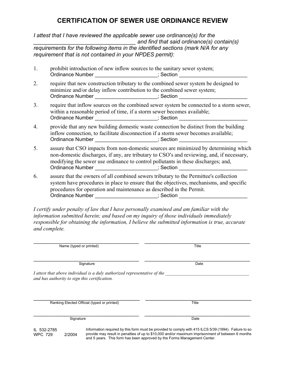 Form IL532-2785 (WPC729) - Fill Out, Sign Online and Download Fillable ...