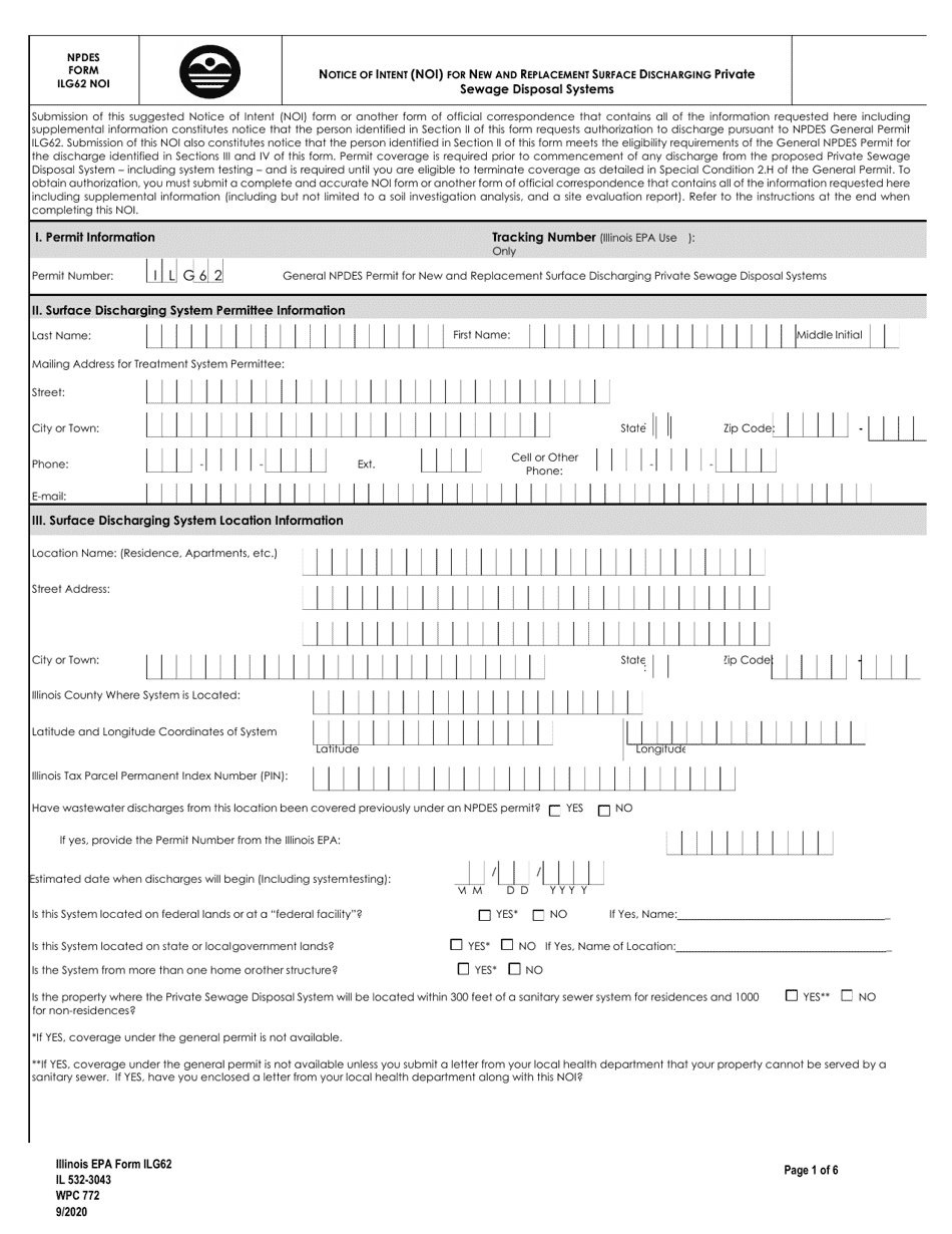 NPDES Form ILG62 (IL532-3043; WPC772) - Fill Out, Sign Online and ...