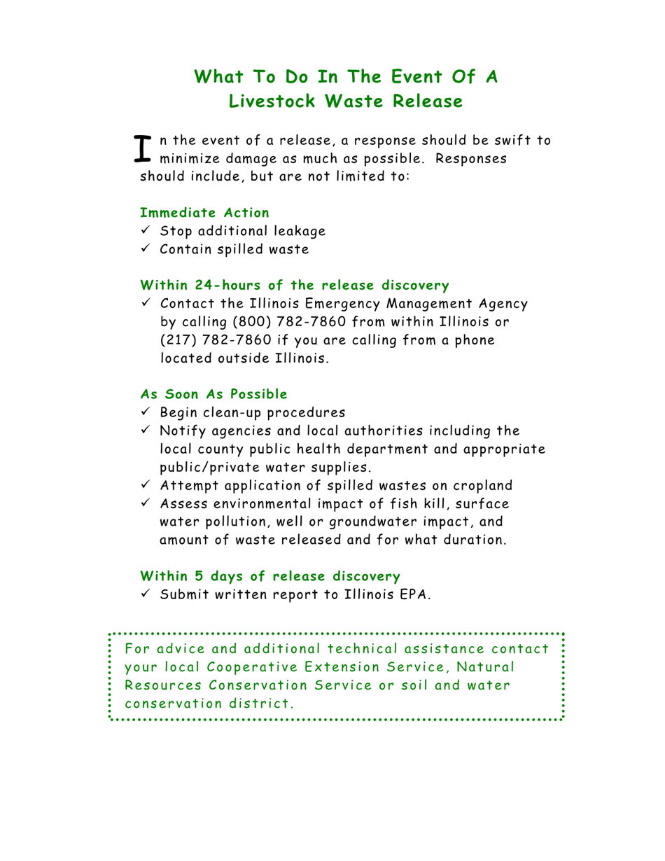 Livestock Waste Release Required Report Information Form - Illinois, Page 5