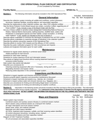 Form IL532-2544 (WPC681) Cso Operational Plan Checklist and Certification - Illinois