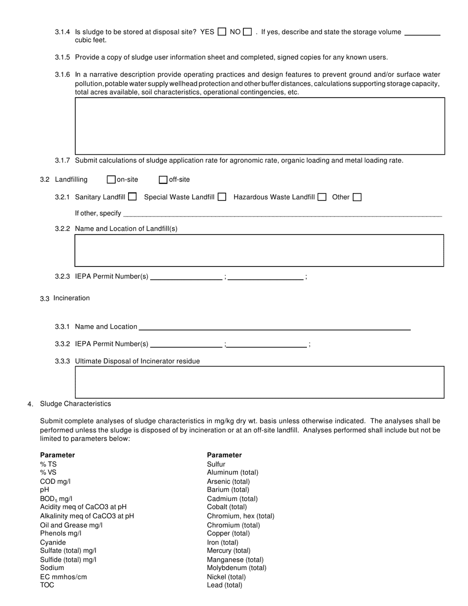 Form IL532-0016 (WPC156) Schedule G Sludge Disposal  Utilization - Illinois, Page 4