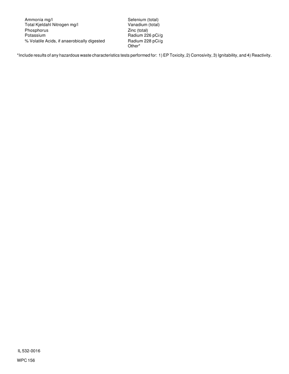 Form IL532-0016 (WPC156) Schedule G Sludge Disposal  Utilization - Illinois, Page 5