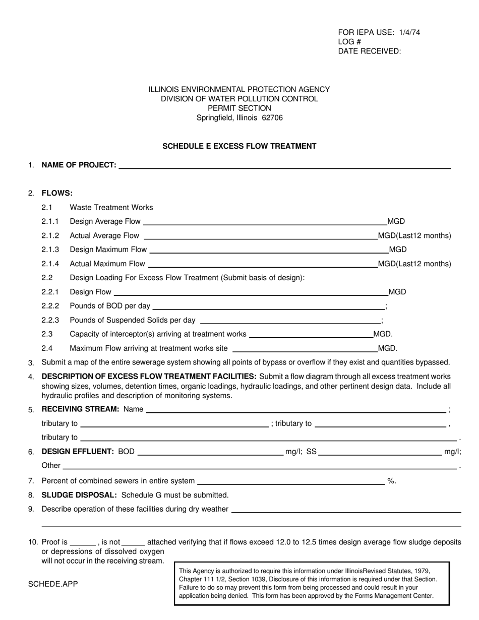 Schedule E Excess Flow Treatment - Illinois, Page 2