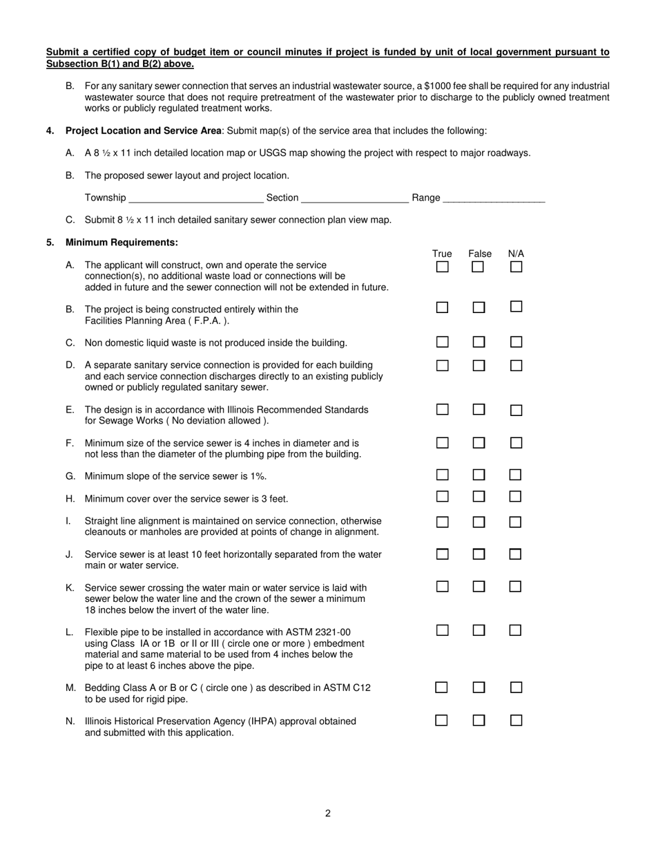Form IL532-2822 (WPC731) Schedule FTP Fast Track Service Connection Permit Application - Illinois, Page 3