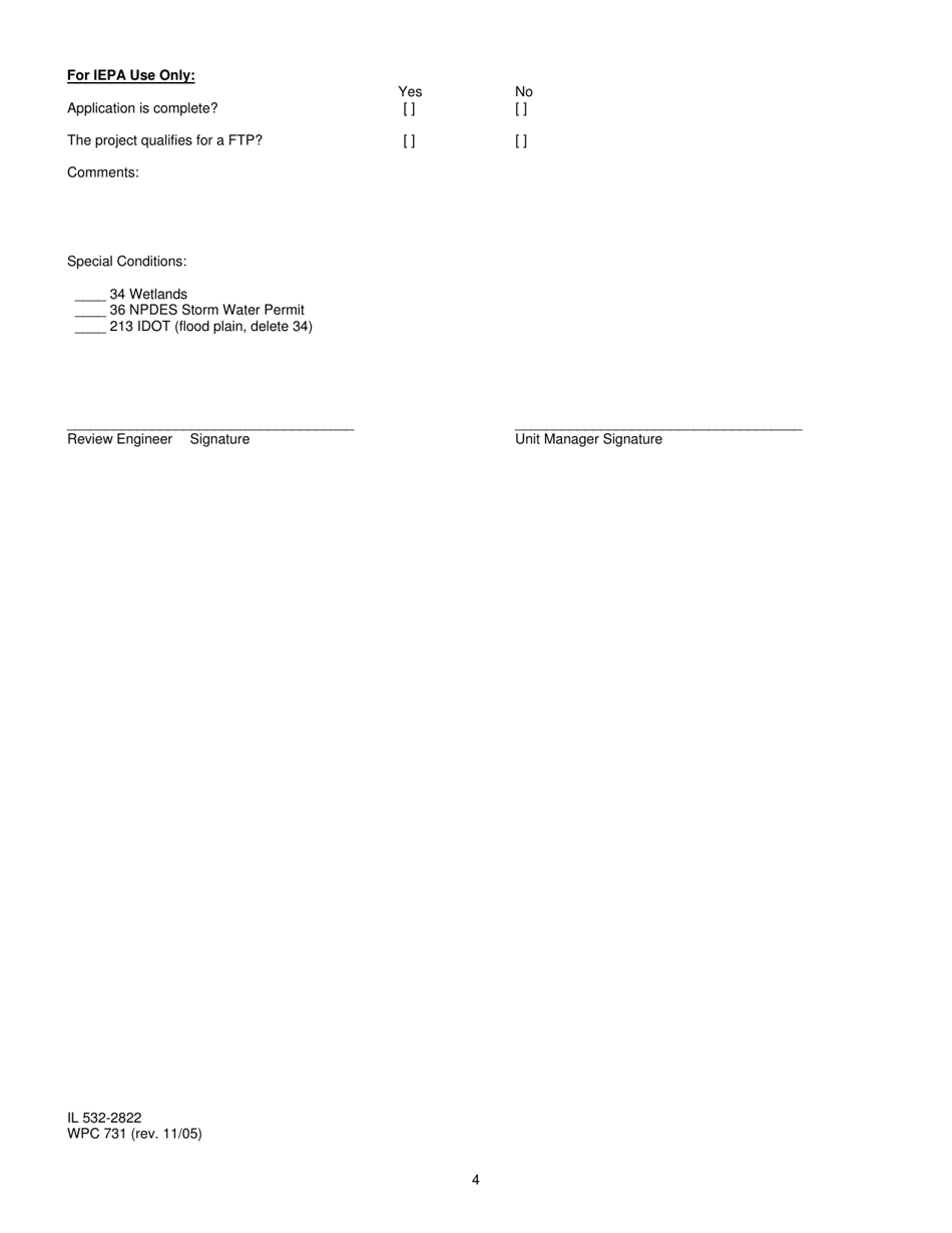 Form IL532-2822 (WPC731) Schedule FTP Fast Track Service Connection Permit Application - Illinois, Page 5
