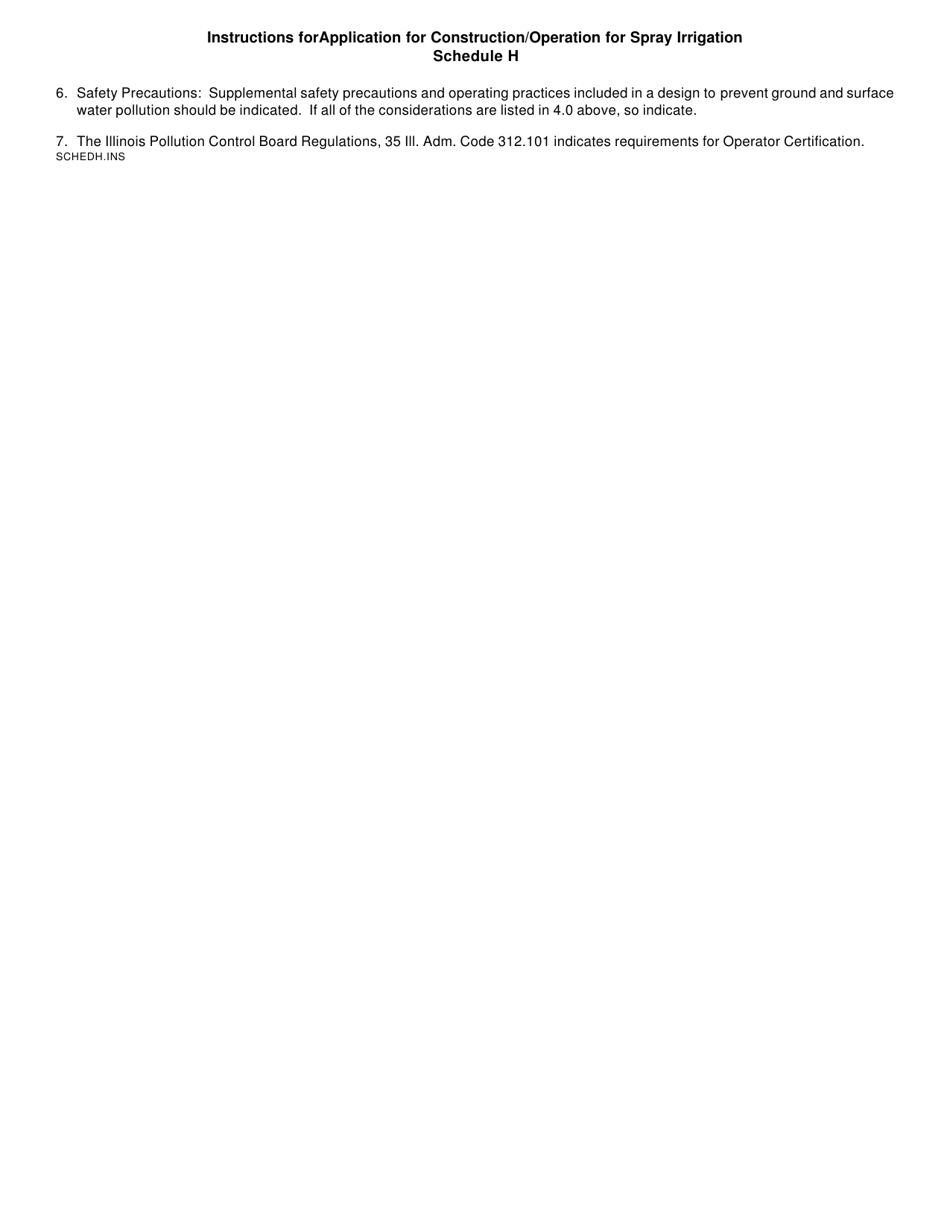 Form IL532-0034 (WPC178) Schedule H Spray Irrigation - Illinois, Page 2
