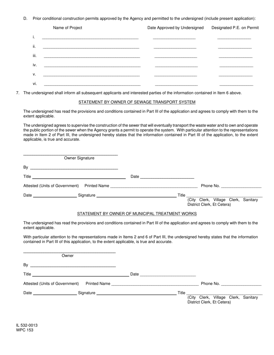 Form IL532-0013 (WPC153) Schedule C Sewer Extensions (Construct Only) - Illinois, Page 5