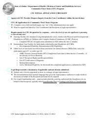 Document preview: Cfc Initial Application Checklist - Alaska