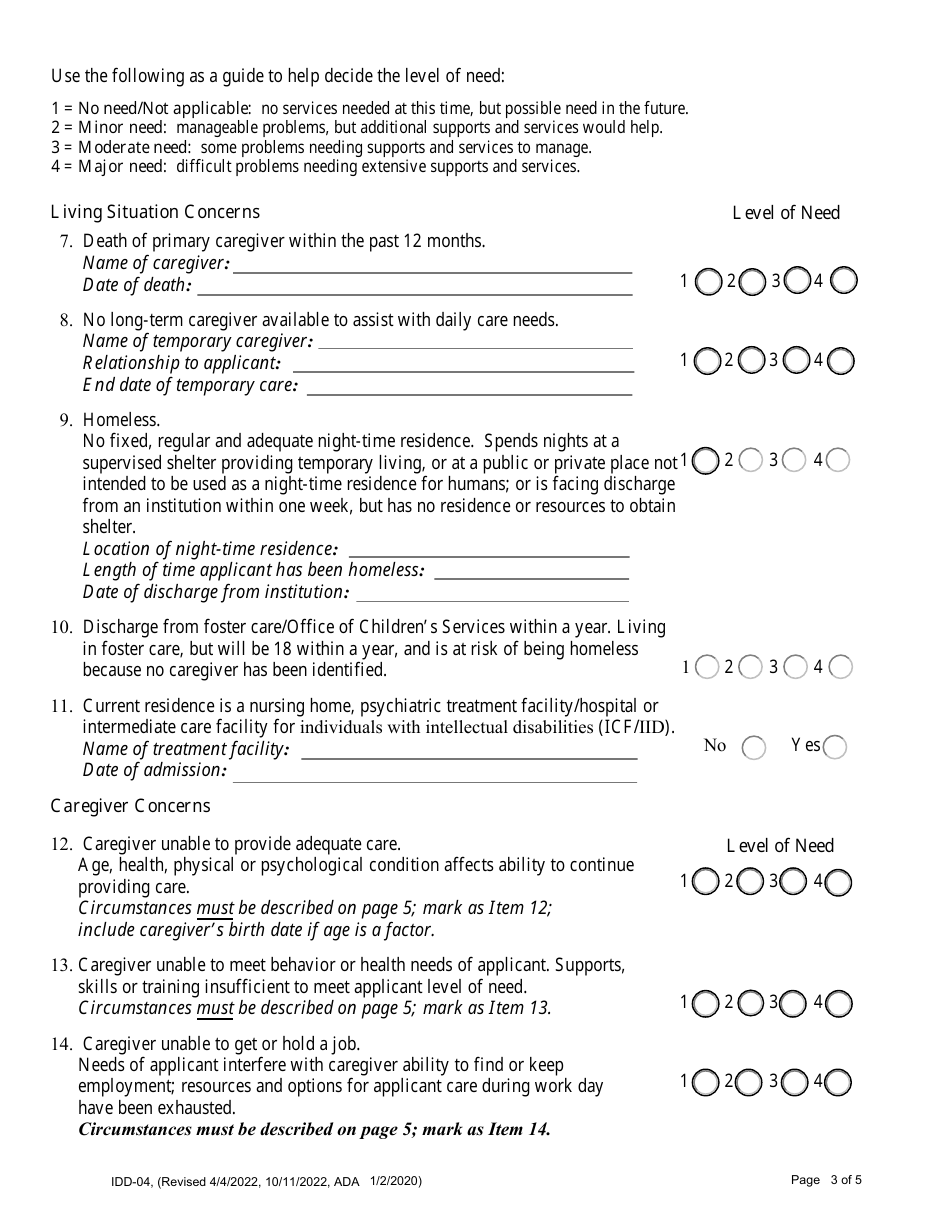Form IDD-04 Developmental Disabilities (DD) Registration and Review - Alaska, Page 3