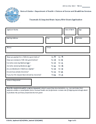 Document preview: Form TABI-01 Traumatic & Acquired Brain Injury Mini-Grant Application - Alaska